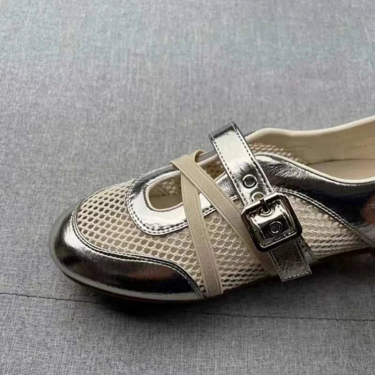 New Splicing Woven Hollow Sneakers 2026 Spring and Summer Buckle Non-slip Casual Single Shoes Khamik Shop Online