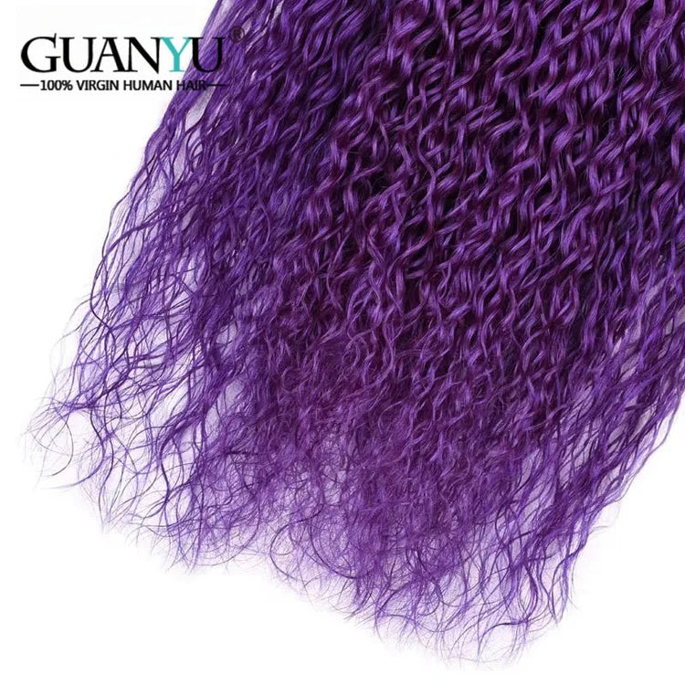 1B/Purple Kinky Curly Ombre Colored Human Hair Bundles 100% Human Hair Extensions 3/4 Bundle Deals Human Hair Weaves Khamik Shop Online