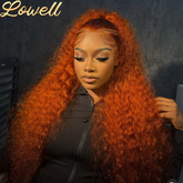 30Inch Orange Ginger Water Wave Lace Front Wigs 13x4 13x6 