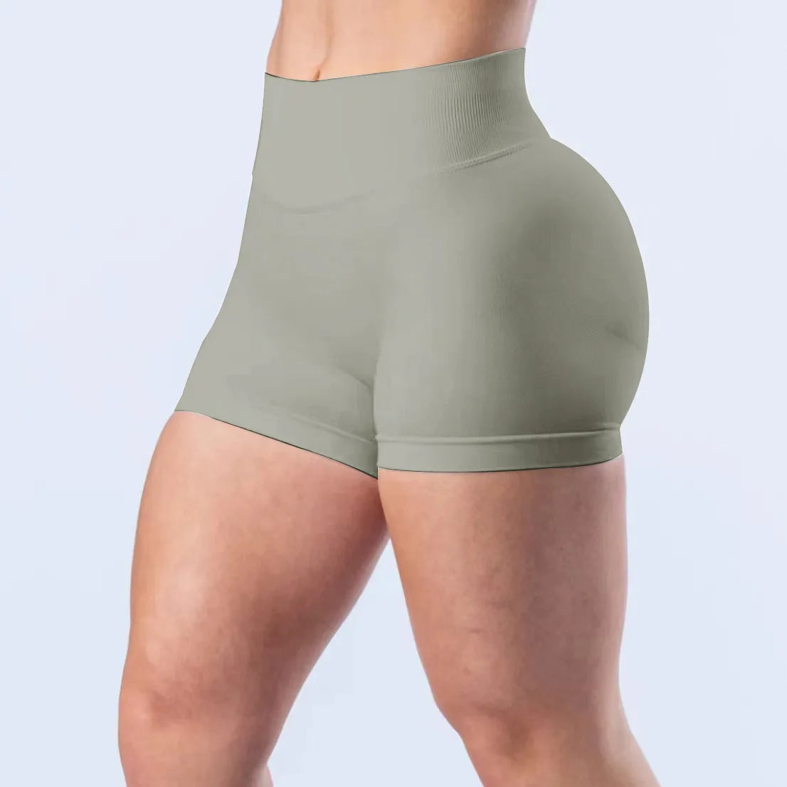 No Logos Shorts | 4.5" leggings Low Ribbed Rise Cycling Women Yoga Workout Clothes Gym Scrunch Bum Seam Seamless Fitness Tights Khamik Shop Online