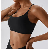 Solid Color U-Shaped Multi-Strap Cross Back Women Fitness Sports Bra Top Gym Yoga Athletic Tight Workout Jog Soft With Chest Pad Khamik Shop Online