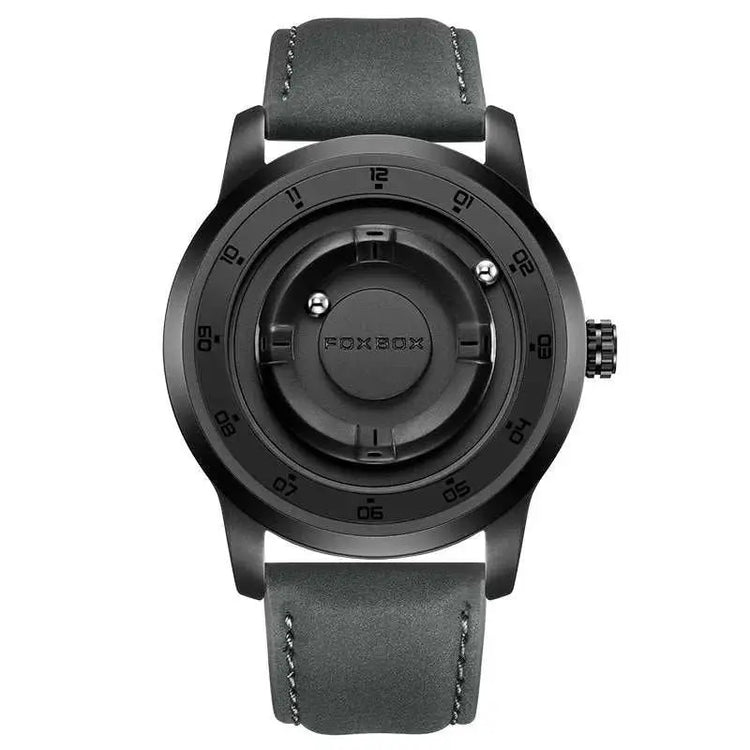 FOXBOX Magnetic Driven Watch Fashion Waterproof Quartz Wristwatch Rolling Steel Ball Pointer Sports Watches Military Clock+Box Khamik Shop Online
