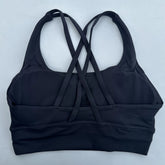 Solid Color Soft Cross Back Women Fitness Bra Tights Yoga Vest High Strength Shockproof Gym Sports Top Push Up With Chest Pad Khamik Shop Online
