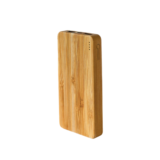 Compact Bamboo Power Bank - Portable Phone Charger Fuchsia Metis