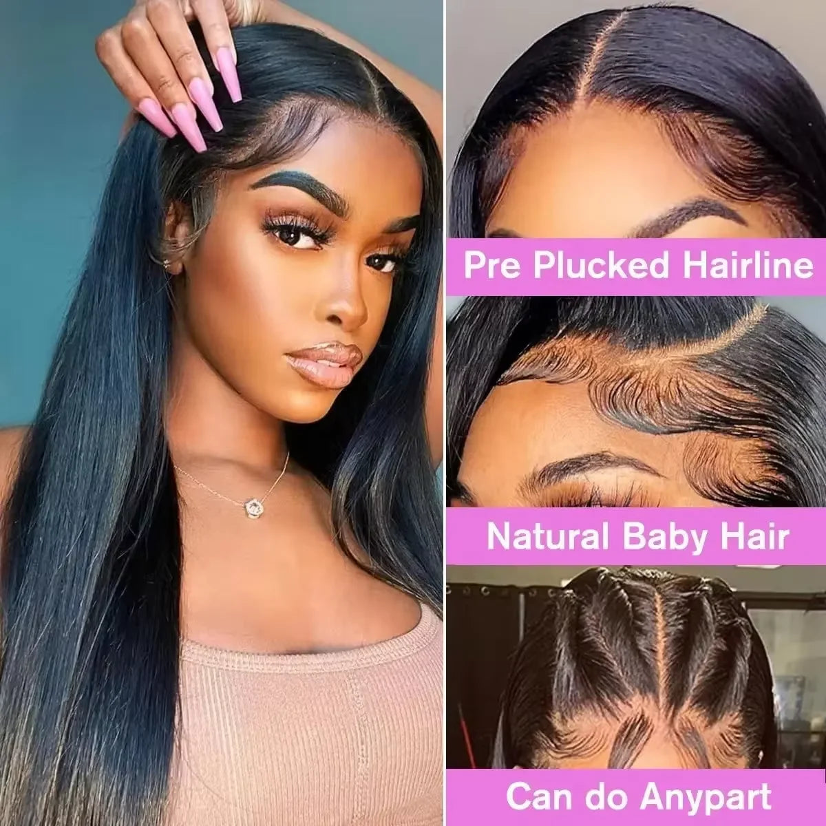 18-46 Inch Straight Human Hair Wigs 13x4 13x6 HD Lace Frontal Wigs For Women Glueless Bone Straight Lace Front Human Hair Wigs HD Lace Frontal Human Hair Wigs Straight 360 Lace Frontal Wig Khamik Shop Online