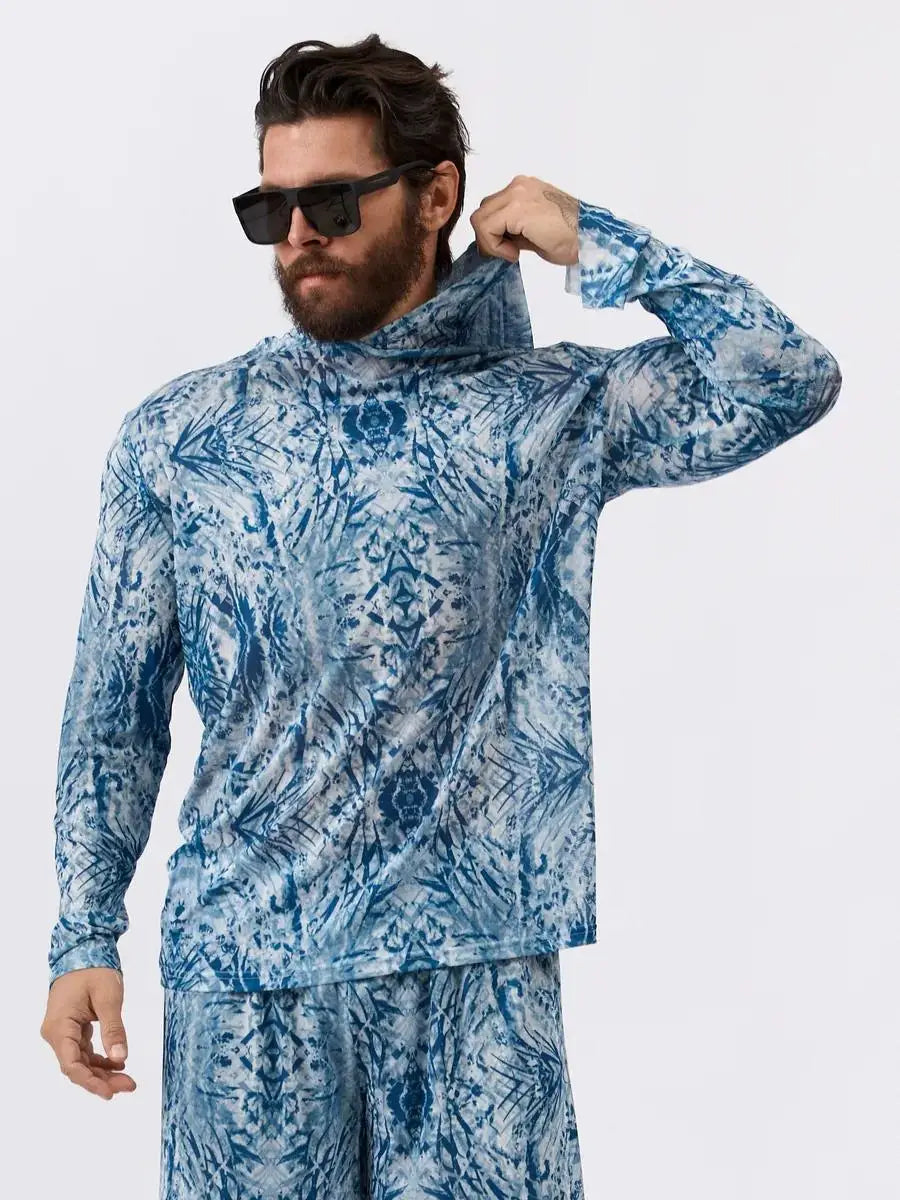 2026 New Camouflage Print Unisex Hooded Two Piece Set Long Sleeve Shirt Shorts Breathable Loose Summer Beach Streetwear Casual W Khamik Shop Online