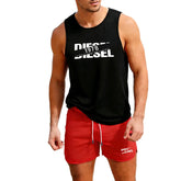 Summer Casual Trendy Tank Set Outdoor Jogging Basketball Training Sportswear European Size Vest+Beach Shorts Men&