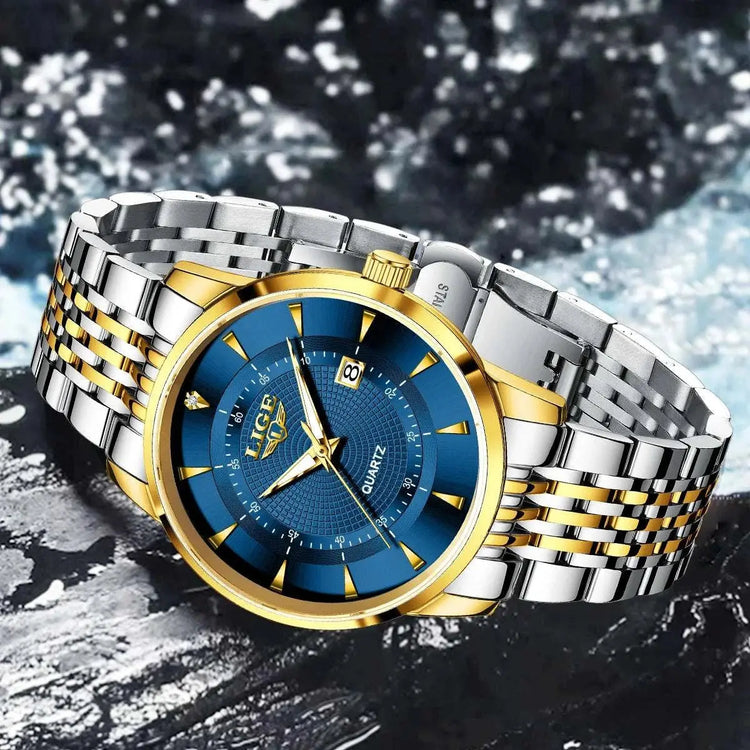 LIGE New 2026 Luxury Man Watch Waterproof Stainless Steel Luminous Date Watch Fashion Simple Casual Man’s Quartz Watches Box Khamik Shop Online