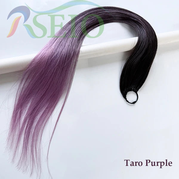 RESIO  Feather Hair Extensions Straight 100% Real Human Microring Hair Extensions Color Purple Blue Pink Gray 18-20inch Khamik Shop Online