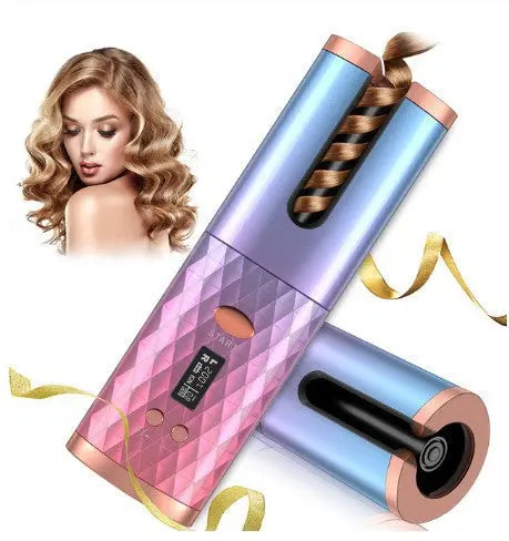 Rechargeable Automatic Hair Curler Women Portable Hair Curling Iron Periwinkle Abderus