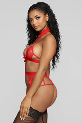 Choker Lace Bralette Lingerie Set with Garter Belt Jade