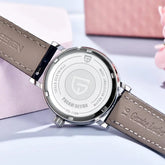 PAGANI DESIGN Women Quartz Watch Mop Dial Diamond Bezel Moon Phase Week Date Multi-function 50M Waterproof White Leather watch Khamik Shop Online