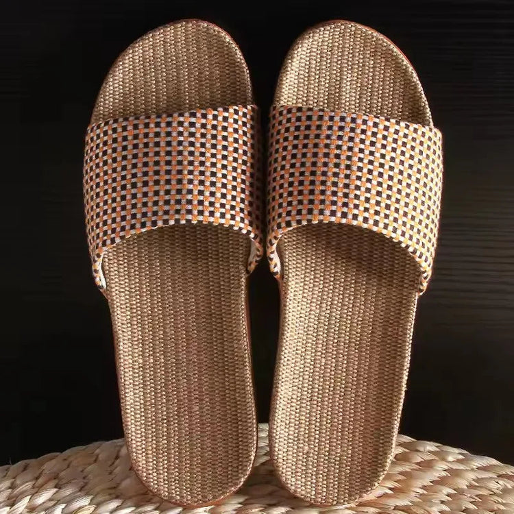 Mntrerm 2023 New Style Home Sandals Indoor Non-Slip Linen Slippers Men&