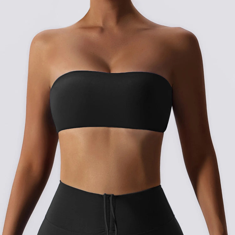 Strapless Sports Bra Gym Crop Top Women Quick-Drying Yoga Clothes Women Tube Bra Fitness Chest Wrap Underwear Workout Bra Female Khamik Shop Online