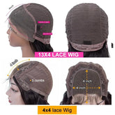 180% Density Jerry Curl 4x4 Short Bob 13x4 Lace Front Human Hair Wig Cerise Alfie