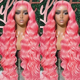 13x4 Body Wave Light Pink Lace Front Wig Brazilian Human Hair Wigs Colored Wig 13x6 Transparent HD Lace Frontal Wigs For Women Khamik Shop Online