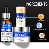 Retinol Wrinkle Remover Facial Serum Set Instant Firming Lift Anti-Aging Cream Fade Fine Lines Whitening Moisturizing Skin Care Khamik Shop Online