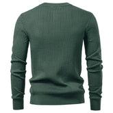 UNITIM Man Knitted T-shirt Simple Solid Color Round Neck Male Top Slim Comfortable Long Sleeve Casual Versatile Men Polo Shirt Khamik Shop Online