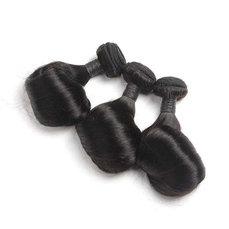 10A Grade Brazilian Egg Curl Fumi Human Hair Bundles With 4x4 Closure Cerise Alfie