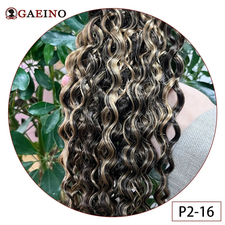 Water Wave Tape in Human Hair Extension Brazilian Hair Skin Weft Tape in Curly Human Hair 20 Pcs/Set Black Brown Blonde Color Khamik Shop Online