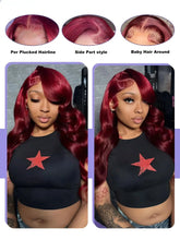 99j Burgundy Lace Front Human Hair Wig Body Wave 13x6 HD Lace Frontal Wigs Red Colored 13x4 Transparent Lace Wig For Women Khamik Shop Online