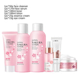 Japan Sakura Facial Cleaner Korean Face Serum Exfoliating Peeling Gel Moisturize Toner Eye Cream Sunscreen Cosmetic SkinCare Set Khamik Shop Online