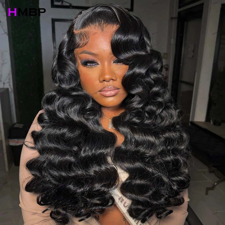 Glueless Wig Pre Plucked Hairline Loose Deep Wave 9x6/13x4 HD Lace Frontal Wig 400 Density Deep Water Wave Curly Human Hair Wig Khamik Shop Online