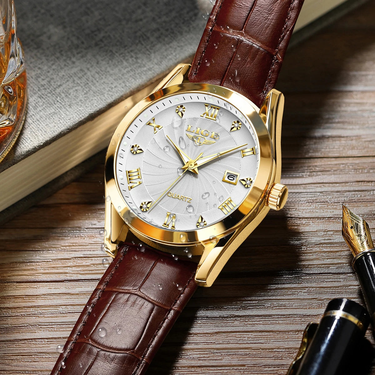 Women'S Wristwatch Fashion Casual Leather Sport Waterproof Woman Watch Top Brand Luxury Women Bracelet Classic Female Clock