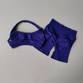 Sexy Halter Neck Beautiful Back High Waist Peach Sports Bras Shorts Suit Pilates Gathering Yoga Vest Training Fitness Bra Sets Khamik Shop Online