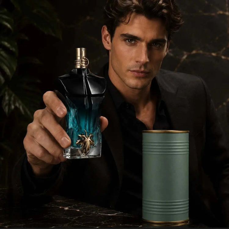 Premium Luxury Black Blue Torso Men Perfume 100ml 3.4oz CologneSpray Fresh Aquatic Scent Masculine LongLasting Metal Tin Gift Box Khamik Shop Online