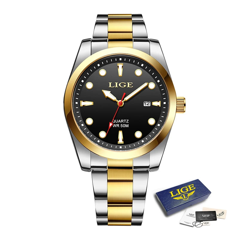 Top Brand Luxury Mens Watch Casual Fashion Quartz Wristwatches Sport 50M Waterproof Luminous Steel Watches Men Reloj Hombre