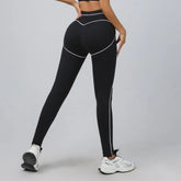 Yoga Suit Women Sport Set Pilates Clothing High Waisted Elasticized Leggings Hip Lifting Pants Gather Top Vest Strip Workout Set Khamik Shop Online