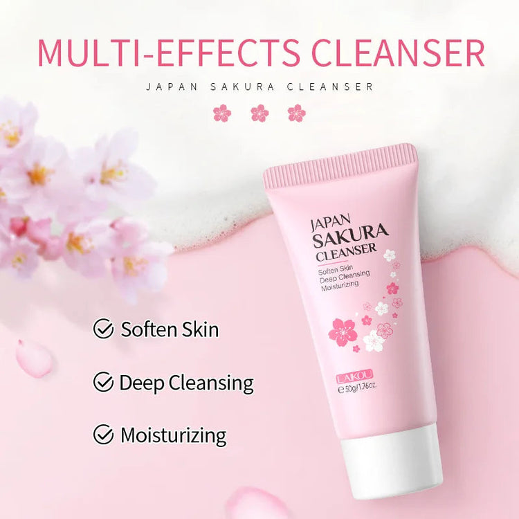 Japan Sakura Facial Cleaner Korean Face Serum Exfoliating Peeling Gel Moisturize Toner Eye Cream Sunscreen Cosmetic SkinCare Set Khamik Shop Online