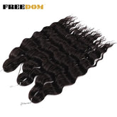 FREEDOM Synthetic Curly Braiding Hair Extensions 24 Inch/60 cm Long Deep Wavy Twist Crochet Braids Hair Ombre Brown Rainbow Hair Khamik Shop Online