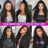 300 Density Curly 13x4 13x6 HD Lace Human Hair Wigs Pre Plucked Deep Wave Lace Frontal Wig 100% Human Hair Curly Wigs For Women Khamik Shop Online