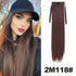 Straight Long Ponytail Extensions 22inch Natural Black Wrap Around Synthetic Hair Piece Pony Tail Hair Hairpieces for Women Girl Khamik Shop Online