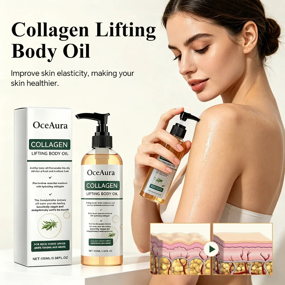 OceAura Collagen Body Oil Firming Lifting Whole Body Skin Deep Hydration Moisturizing Refreshing Rosemary Lift Body Oil Dry Skin Khamik Shop Online