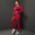 2Pcs Women Sets Energy Seamless Gym Suits Bubble Butt Sports Pants+Long Sleeve Shirts Push Up Running Sets Tracksuits Tights Set Khamik Shop Online