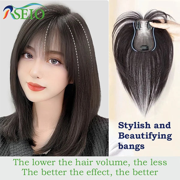 RSEIO Hair Toppers 7x11cm Women Topper Hair Natural Hair Wig 100% Human Hair Clip In Hair Extension For Women Khamik Shop Online