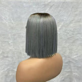 Bone Straight Short Bob Human Hair Brazilian Raw Hair Bone Straight Bob Wig 2x6 Lace Closure Color Wigs for Women Khamik Shop Online