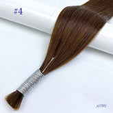 JSNME Bulk Human Hair Extensions 100% Real Human Hair Extension Straight 50g Black Brown Blonde 613 Color For Salon 14"-26" Inch Khamik Shop Online