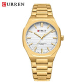 CURREN 8456 Business Quartz Stainless Steel Strap Watch Square Dial Casual Style Wristwatch with Waterproof Function Khamik Shop Online