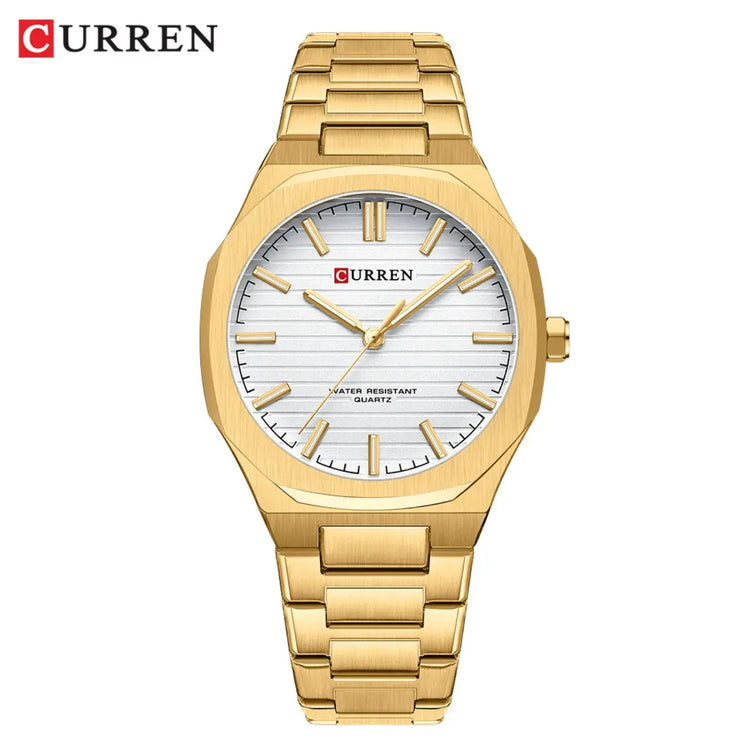 CURREN 8456 Business Quartz Stainless Steel Strap Watch Square Dial Casual Style Wristwatch with Waterproof Function Khamik Shop Online