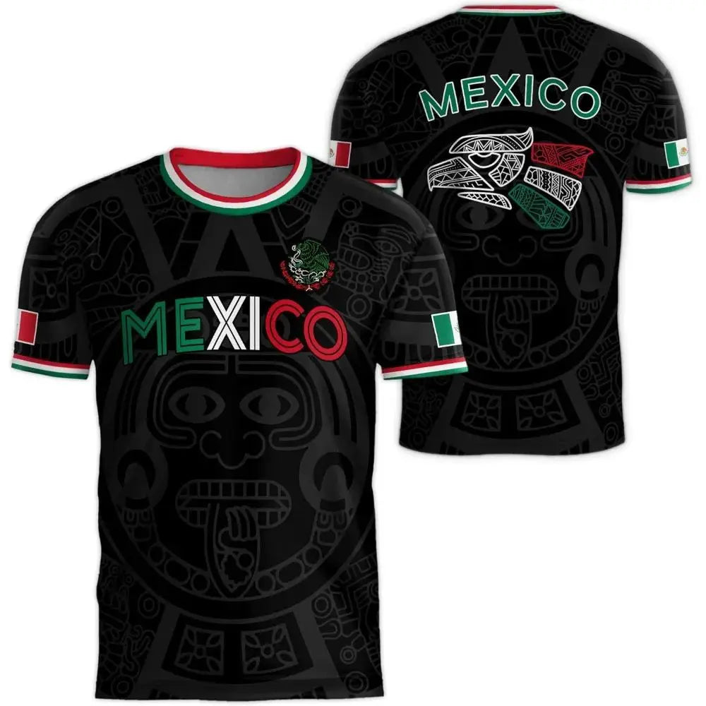 2026 Mexico National Flag Print T Shirt Men women 3D Eagle Pattern Short Sleeve Tees Outdoor Football Sports Clothes Casual Tops Khamik Shop Online