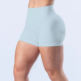 No Logos Shorts | 4.5" leggings Low Ribbed Rise Cycling Women Yoga Workout Clothes Gym Scrunch Bum Seam Seamless Fitness Tights Khamik Shop Online