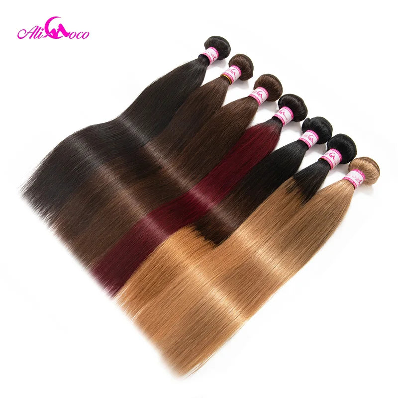 Ali Coco Brazilian Straight Hair 1/3/4 Bundles "8-30" inch  