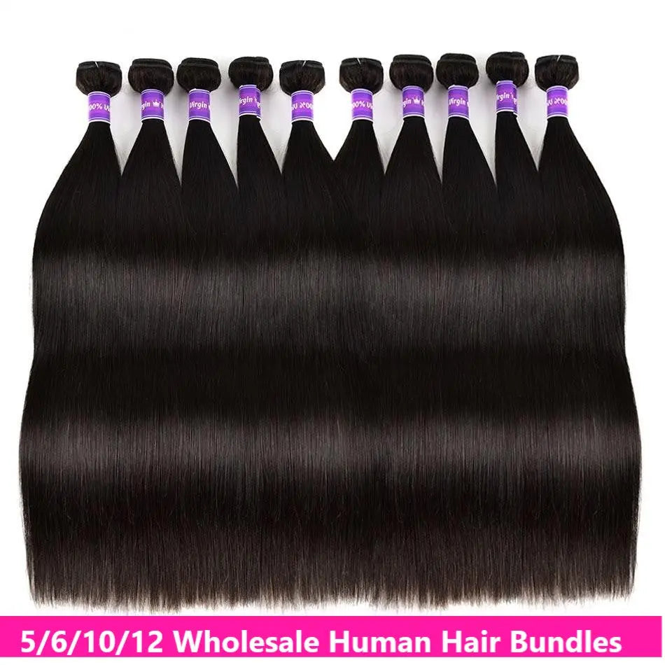 Wholesale 5/6/10/12 Bundles Brazilian Straight Hair 10A Grade Human Ha Cerise Alfie