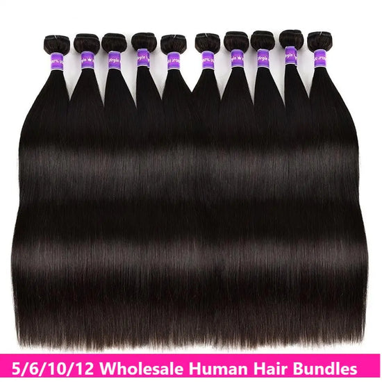 Wholesale 5/6/10/12 Bundles Brazilian Straight Hair 10A Grade Human Ha Cerise Alfie