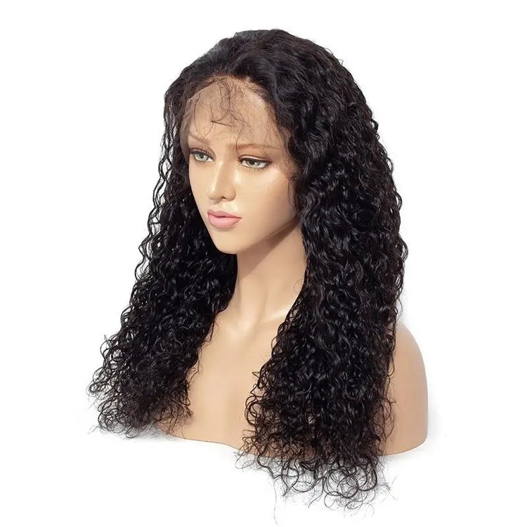 13x4 HD Transparent Lace Frontal Water Wave Human Hair Wigs 200% Densi Cerise Alfie