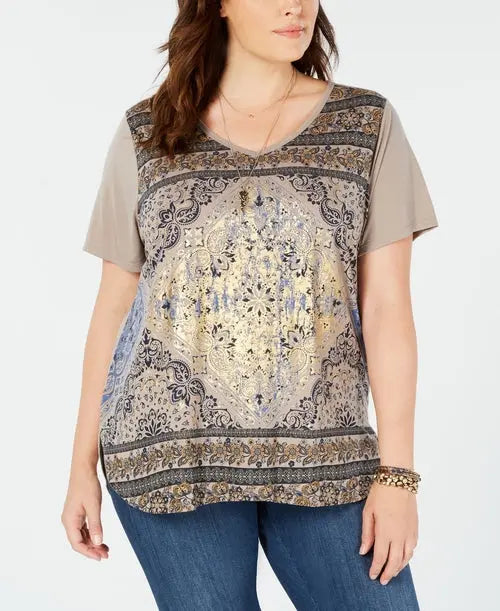 Style & Co Plus Size Graphic T-Shirt Amber Chrysippus